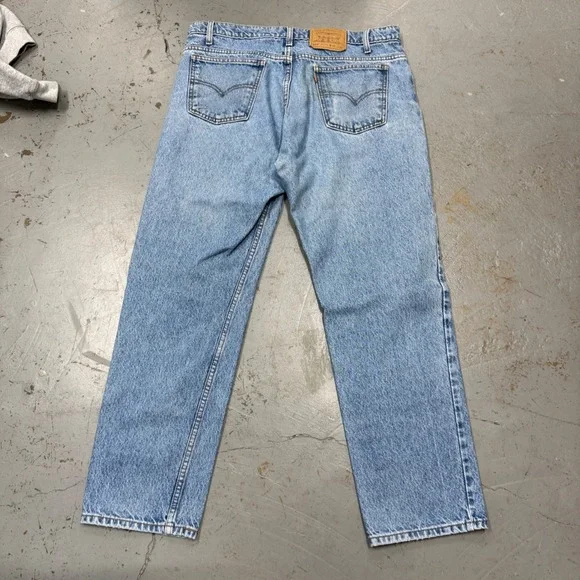 Vintage Levi's 505 Regular Fit Jeans Light Wash Orange Tab 36 x 29 - Picture 8 of 8